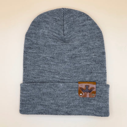 Leather Patch Falcon Beanie