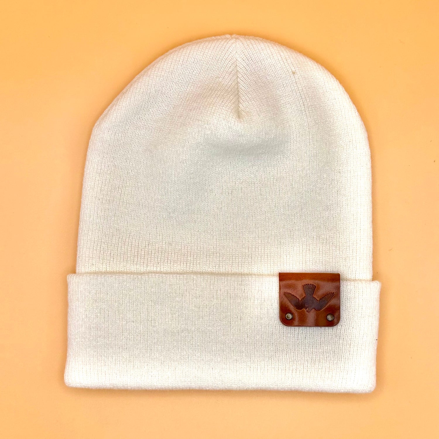 Leather Patch Falcon Beanie