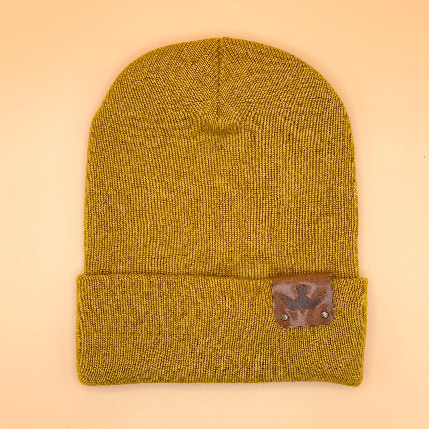 Leather Patch Falcon Beanie